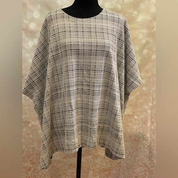 New Van Heusen L Black/White Blouse - Picture 1 of 10